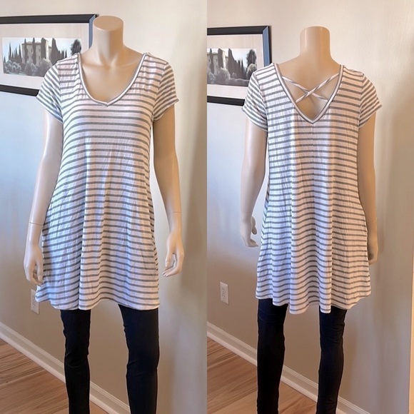 Trixxi Striped Short Sleeve Dress/Tunic D/A101/ - Picture 2 of 7